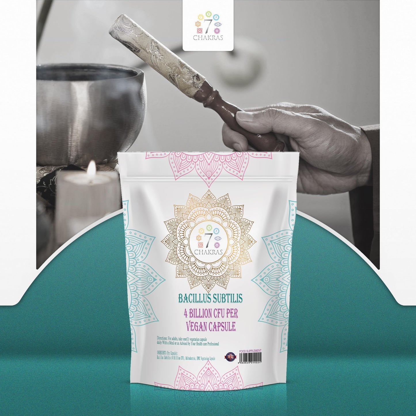 Herb-ology.co.uk Nature's Technology 7C Bacillus Subtilis | 120 High Strength Probiotic Supplements - 4 Billion CFU Bacillus Subtilis per Capsule | Spore Probiotics | Non-GMO, Gluten & Allergen Free | Manufactured in The UK