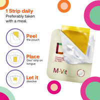 OQO Diso Bundle of Vitamin B12 + M-VIT - 60 Oral Dissolvable Vitamin Strips Supplement with Folic Acid & Multivitamins with Ashwagandha to Boost Immune System, Reduce Stress & All Round Health
