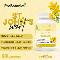ProBotanics St John’s Wort Capsules 900mg Per Serving (10:1 Extract Equivalent. to 9000mg) | 0.3% Hypericin | Traditional Herbal Support for Mood & Natural Stress Support Supplement - 60 Capsules