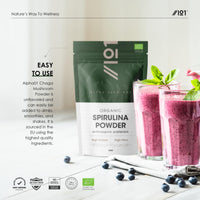 Organic Spirulina Powder 100g – 100% Cold Pressed – Resealable and Recyclable Pouch – by Alpha01
