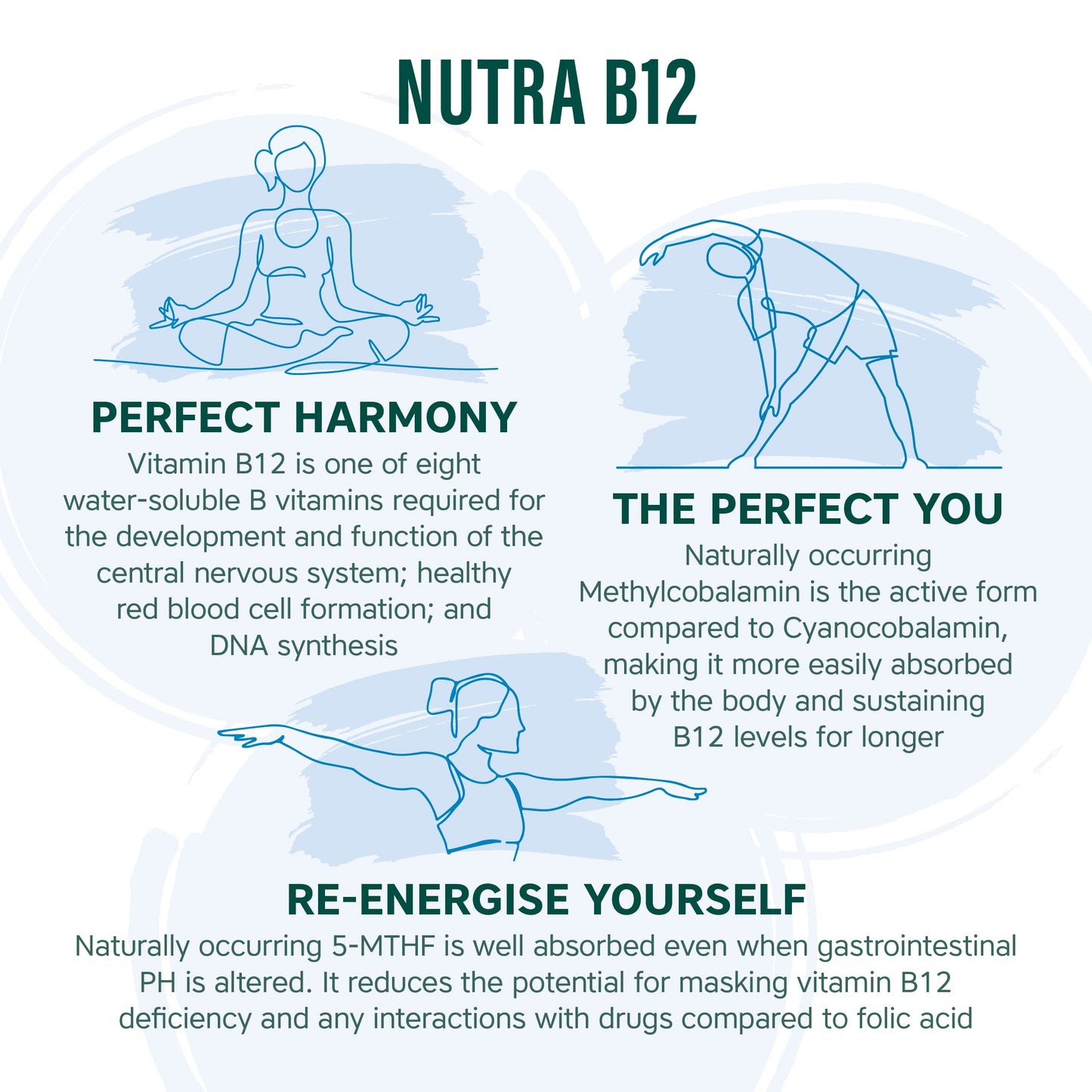 NUTRA B12 Plus - 1000mcg Vitamin B12 Tablets (Methylcobalamin) - 30 Tablets - High Strength Methylcobalamin Vitamin for Tiredness & Fatigue - Vitamin C, D, Folate - Vegetarian - NutraVit