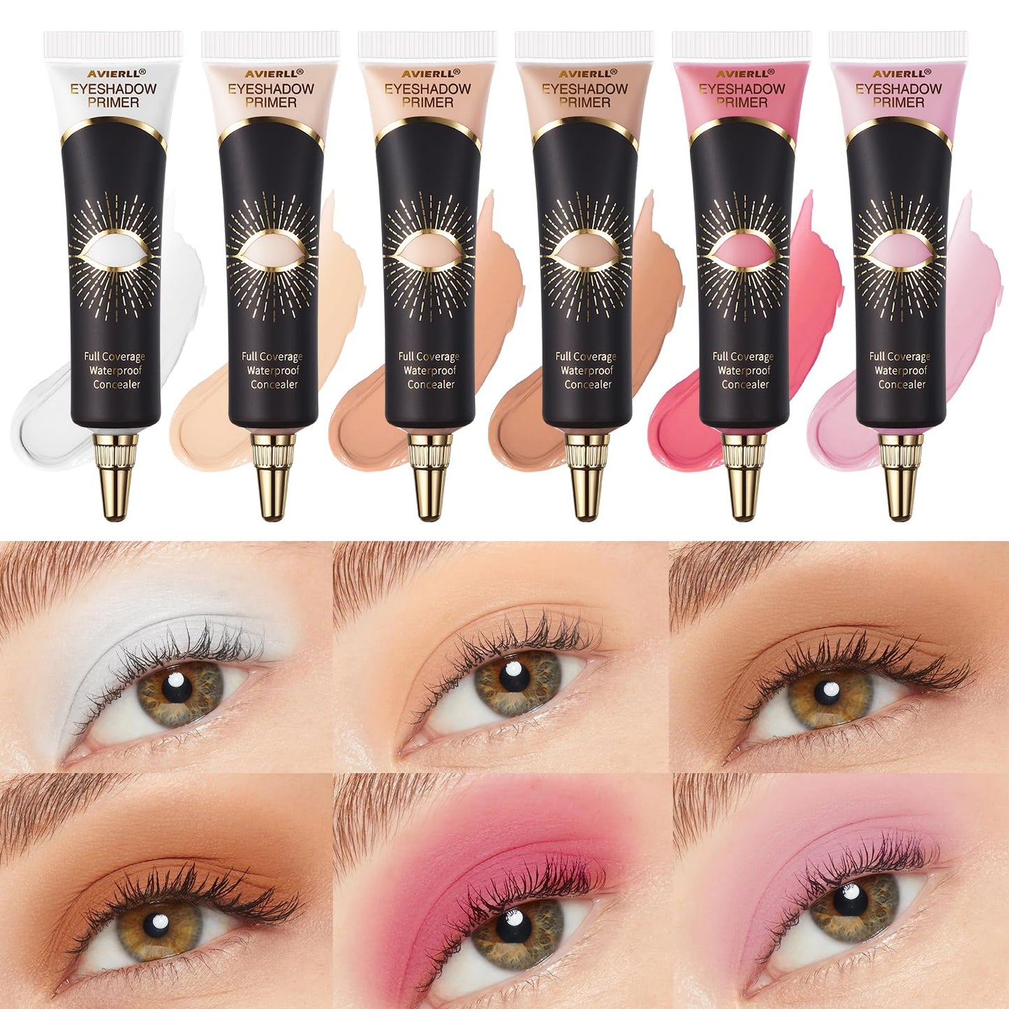 OKAQEE Eyeshadow Primer - Cream Eye Primer - Eye Base for Long Lasting Eye Makeup - Cream Colorful Eyeshadow Base for Eyelid - Matte Full Coverage Concealer Makeup for Mature Skin (02 MEDIUM)