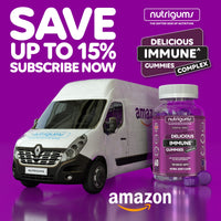 Nutrigums Immune Support 60 Blueberry Flavour Gummies | Two Month Supply | Elderberry Extract 2000mg, Vitamin C 50mg and Zinc 5mg | Vegan Friendly | Suitable for 12+ Years by NUTRIGUMS®