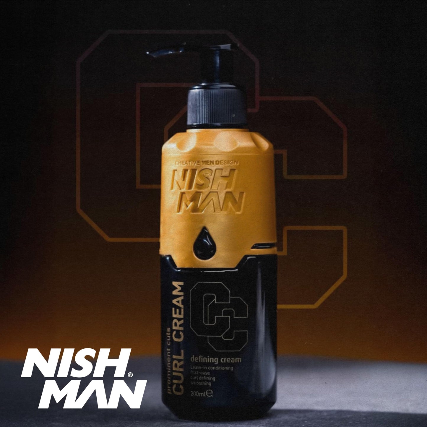 NISHMAN Curl Cream 200ml for Men – Defining Hair Cream for Curly & Wavy Hair - Leave-In Conditioning Styling Product - Anti-Frizz Smoothing Cream for Prominent Curls