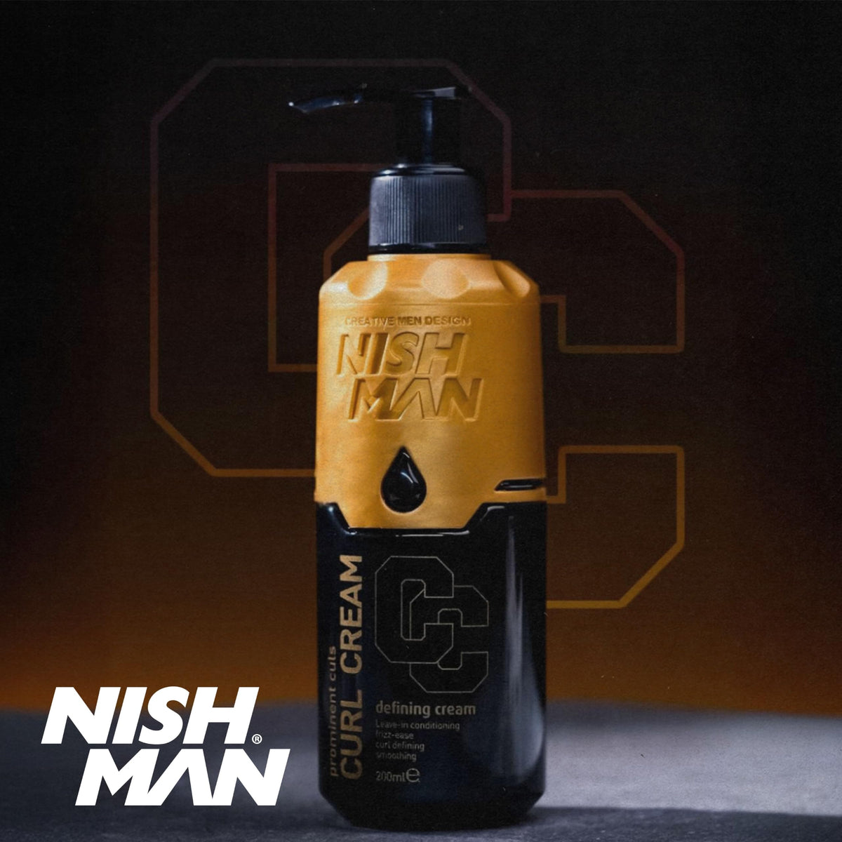 nishman NISHMAN Curl Cream for Men 200ml – Defining Hair Cream for Curly & Wavy Hair - Leave-In Conditioning Styling Product - Anti-Frizz Smoothing Cream for Prominent Curls