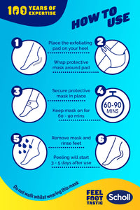 Scholl ExpertCare Exfoliating Heel Peel Foot Mask for Visibly Softer and Smoother Heels, Clinically Proven - 1 Pair