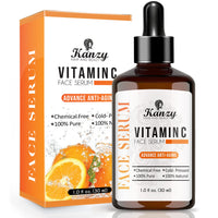 KANZY HAIR AND BEAUTY Kanzy Vitamin C Serum for Face with 20% Hyaluronic Acid Anti-Aging, Anti-Wrinkle, Dark circles & Fine Lines Facial Serum Boost Skin Collagen, Moisturizer for Skin 30ml