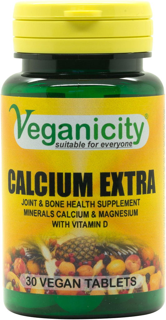 Veganicity Calcium Extra : Joint & Bone Health Supplement : 30 Tablets, in a Planet-Friendly 99% Recycled Pot