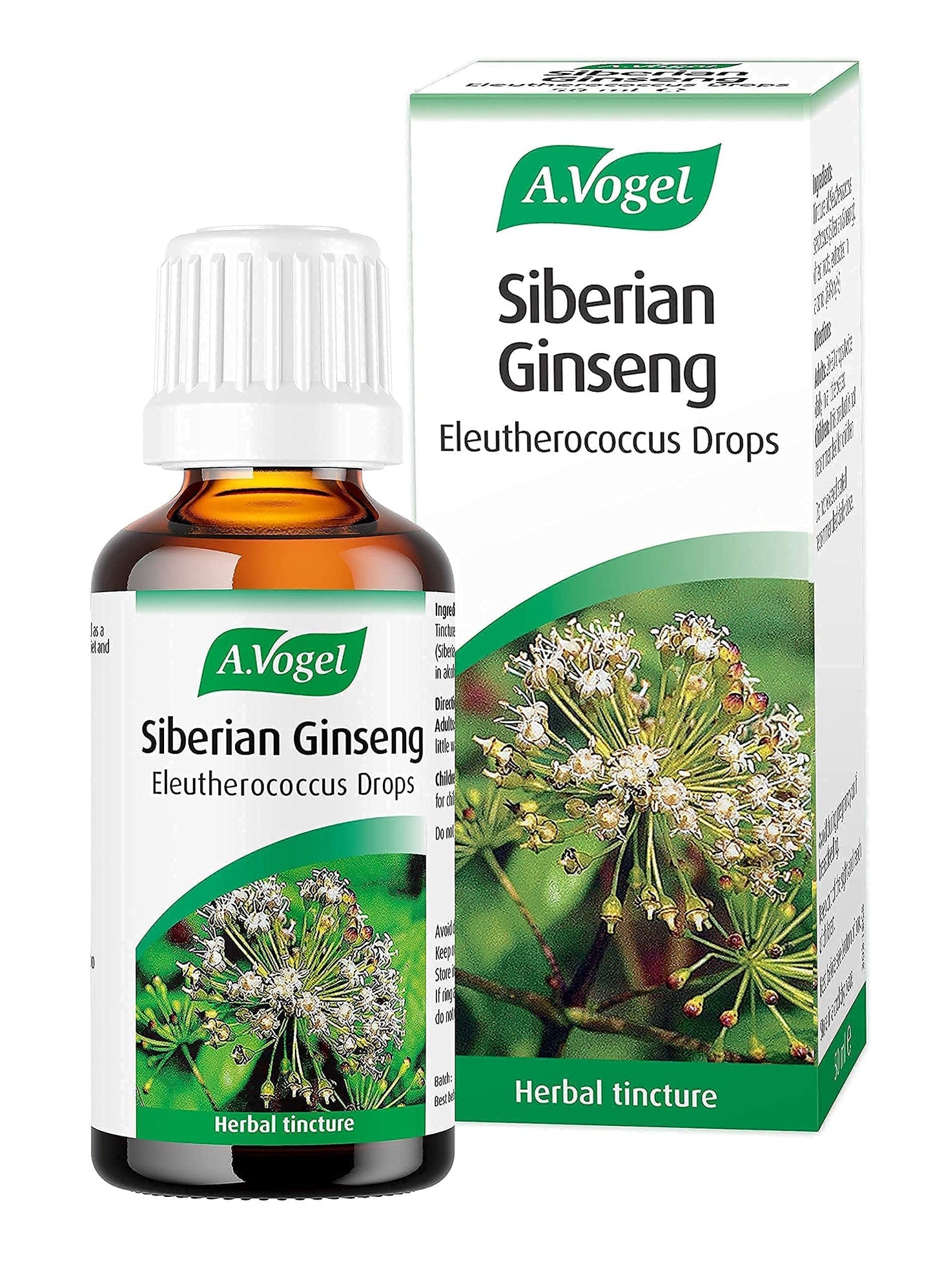 A.Vogel Siberian Ginseng Eleutherococcus Drops | Herbal Food Supplement | Made from Siberian Ginseng Root | Suitable for Vegans | 50ml