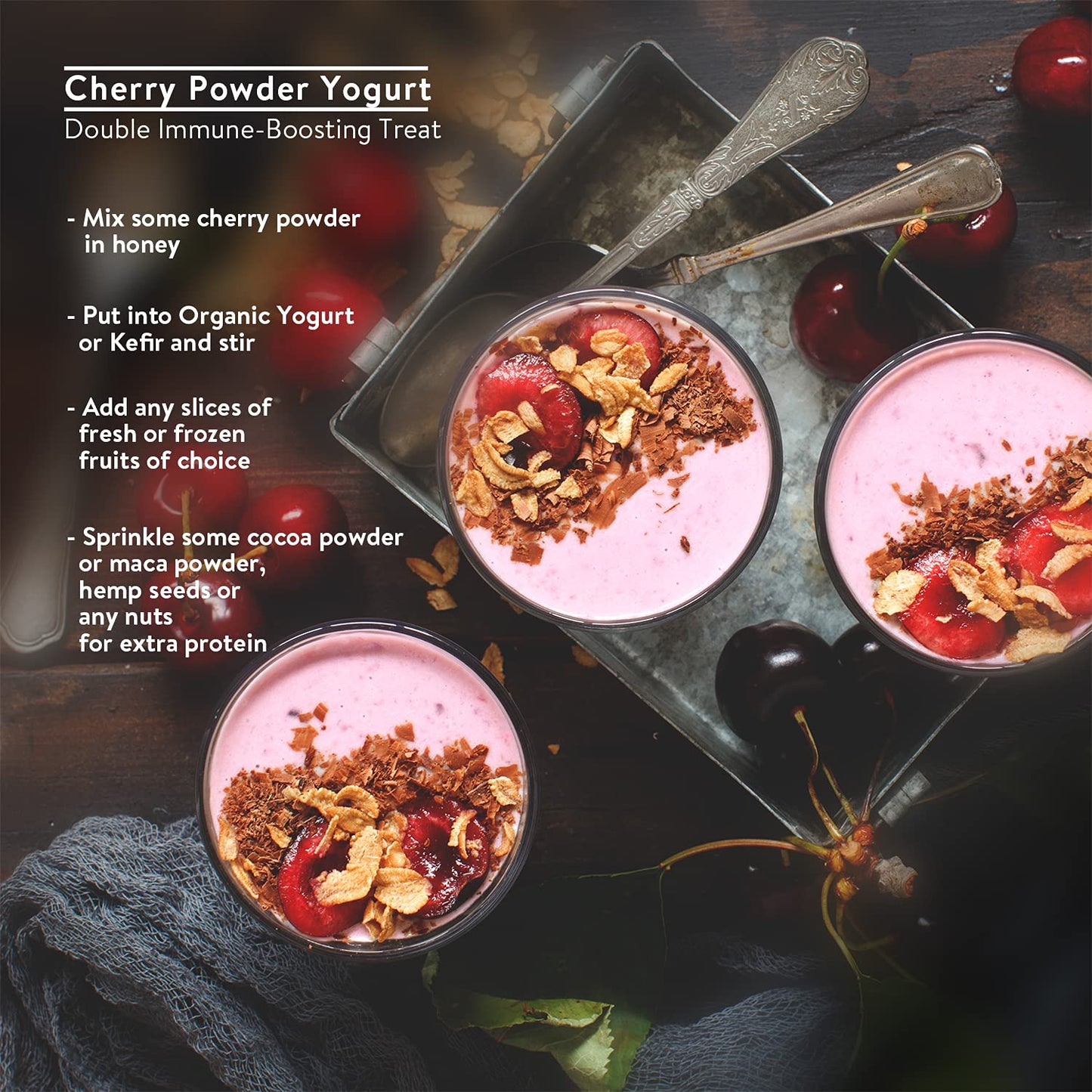 Spring Blossom 300g Organic Acerola Cherry Powder Freeze-Dried 100% Natural Vitamin C Raw Extract Food Supplement Immune System Booster Vegan Gluten-Free Superfood Ascorbic Acid Alternative No Additives Non-GMO