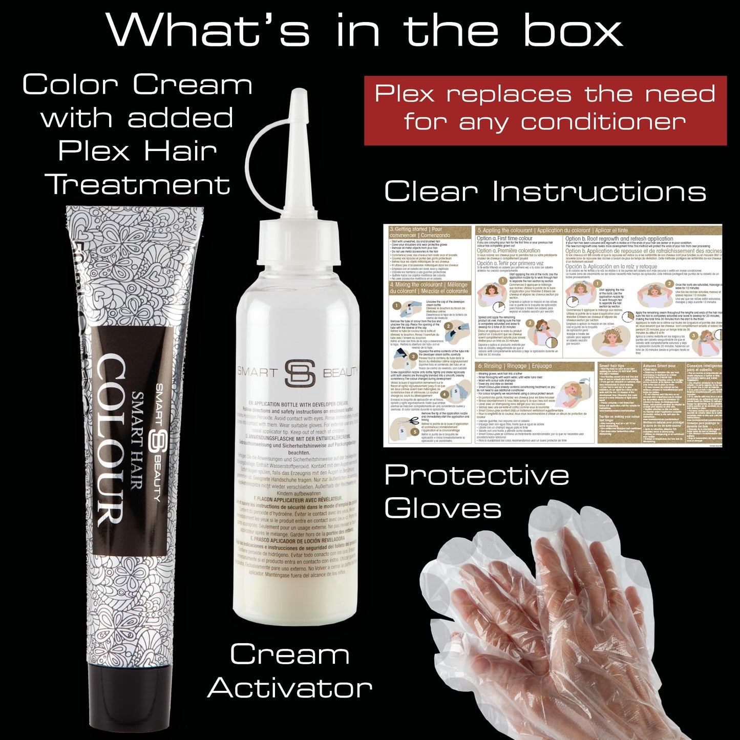 Pure Black Hair Dye Permanent with Anti-Breakage Plex Hair Care, Vegan Hair Dye & Cruelty-Free, 100% Grey Coverage, Natural Black Hair Colour, For All Hair Types. Smart Beauty