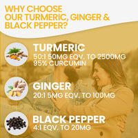 Red Label Health Turmeric Tablets 2620 mg with Black Pepper & Ginger, 400 Count High Strength Curcumin Supplements, Not Turmeric Capsules, Vegan and Gluten Free, UK Made