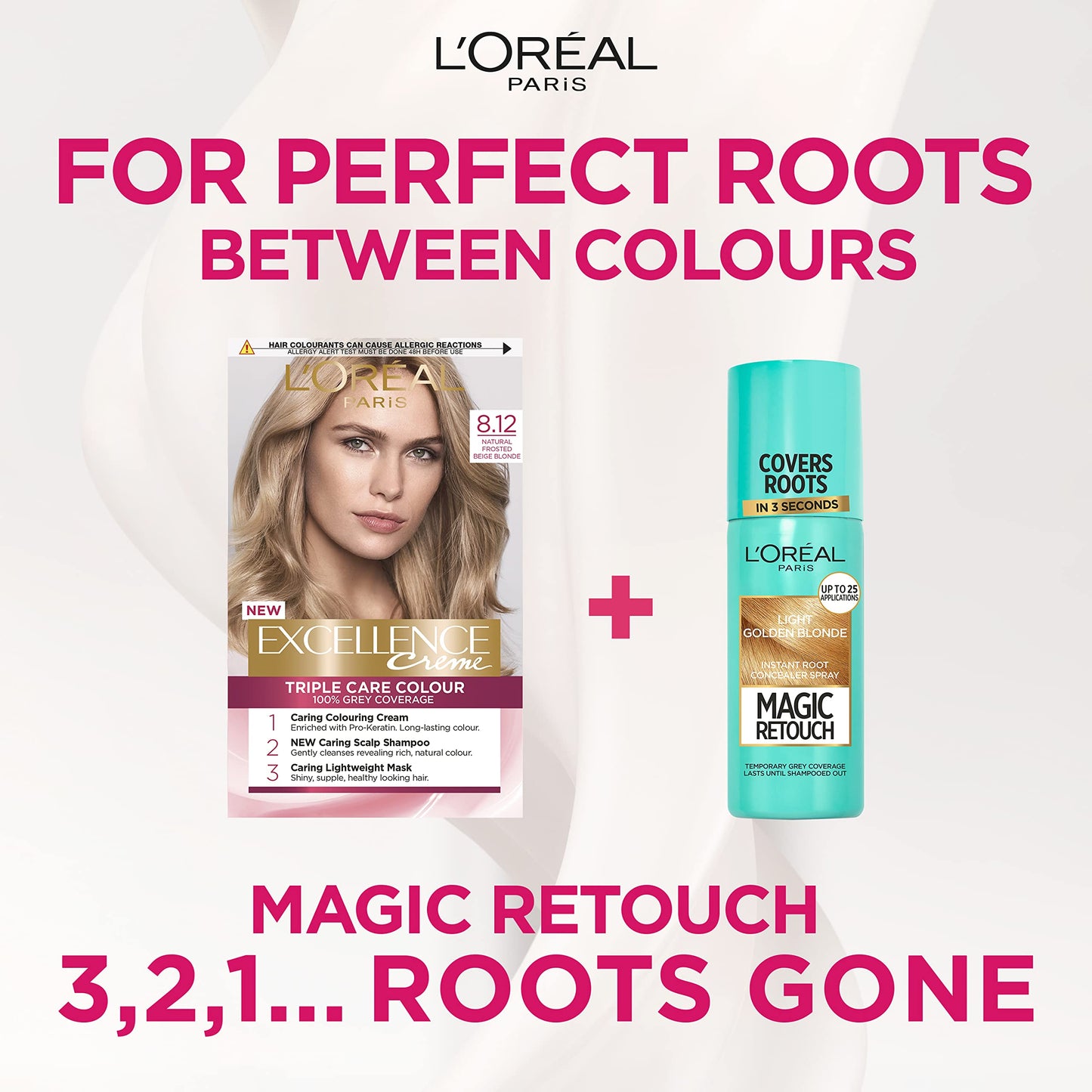 L'Oréal Paris Excellence Crème Permanent Hair Dye, Radiant At-Home Hair Colour with up to 100% Grey Coverage, Pro-Keratin, Up to 8 Weeks of Colour, 8.12 Natural Frosted Beige Blonde