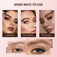 HZZYJ 2024 New Magic Eyebrow Pencil with 4 Micro-Fork Tip Long-lasting Waterproof Eyebrow Pen and Smudgeproof Brow Pen,Creates Natural Looking Defined Eyebrows(Light Brown)
