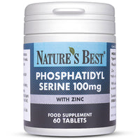 Premium Phosphatidyl Serine 100mg - Supports Cognitive Function* - 60 Tablets, 1-3 Daily - Clinically Studied Level - Enriched with 5mg Zinc - Non-GMO SOYA - 1+ Month's Supply, UK Made