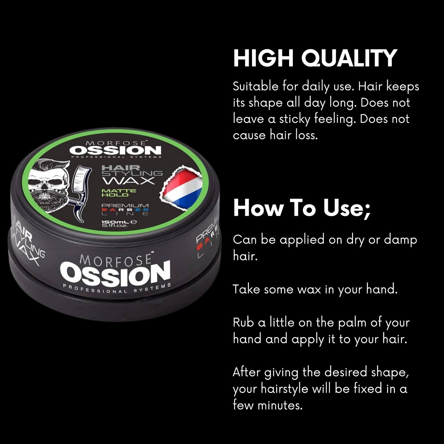 Morfose Barber Wax (Matte Hold, 150 ml (Pack of 1))
