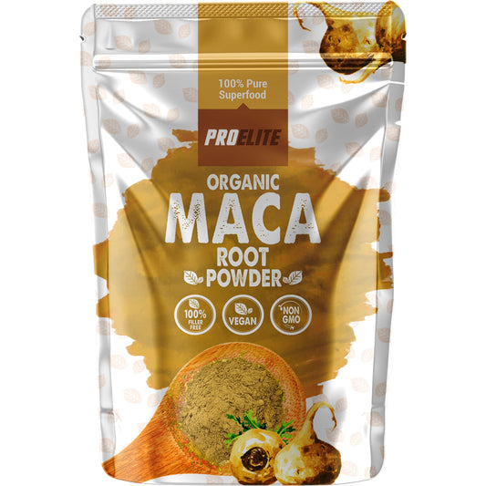 Organic Maca Root Powder 500g Supports Immunity | Premium Macaroot Superfood Super Greens Performance & Endurance Powder | Vegan Pure Peruvian Zero Additives Maca Powder by PROELITE