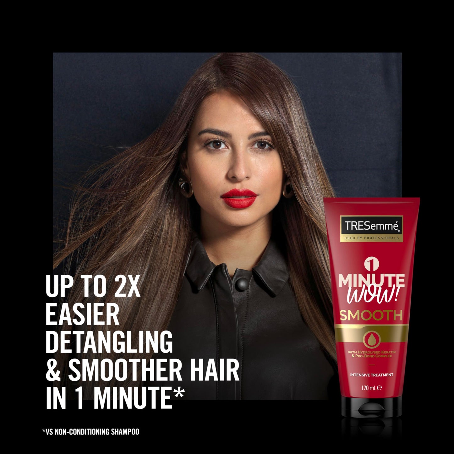 TRESemmé 1 Minute WOW Smooth Intensive Hair Treatment with hydrolysed keratin & Pro-Bond Complex for frizzy, damaged hair 170 ml