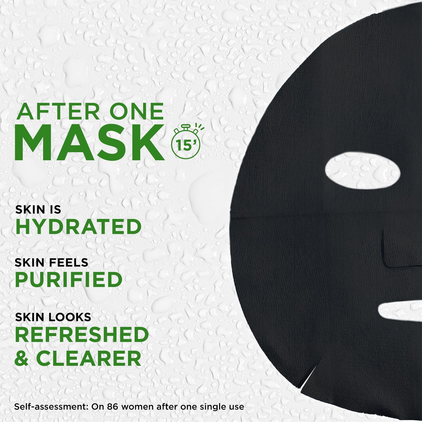 Garnier Pure Charcoal And Black Tea Sheet Mask, Purifying And Hydrating Face Mask With Hyaluronic Acid, LHA & Black Tea Extract, Mattifies Shine Prone Skin, Biodegradable & Vegan Tissue 28g