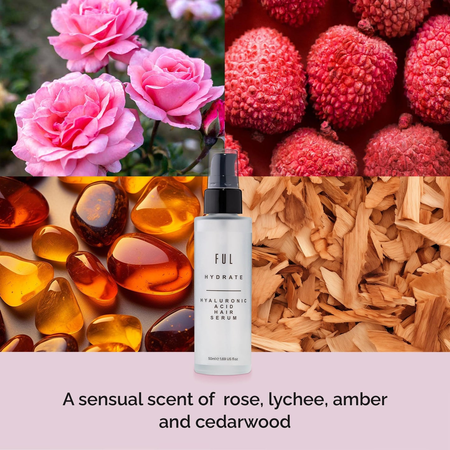 FUL Hyaluronic Acid Hair Serum | Hyaluronic Acid Serum To Tame Frizz, Flyaways and Smooth Hair | Lightweight Leave-In Anti Frizz Hair Serum With Hyaluronic Acid, Panthenol & Glycerine | Made in UK