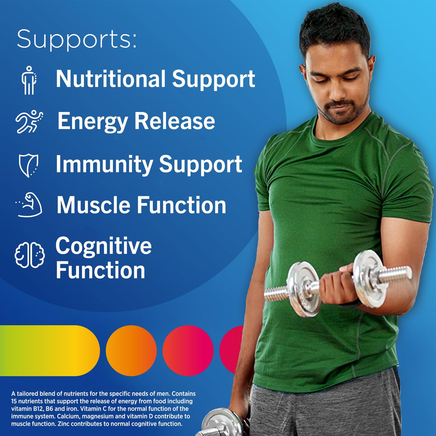 Centrum Men Multivitamin Tablets for Men, Vitamins with 23 Essential Nutrients, including Vitamin C, D and Magnesium, 30 ct (Packaging and Tablet colour may vary slightly)