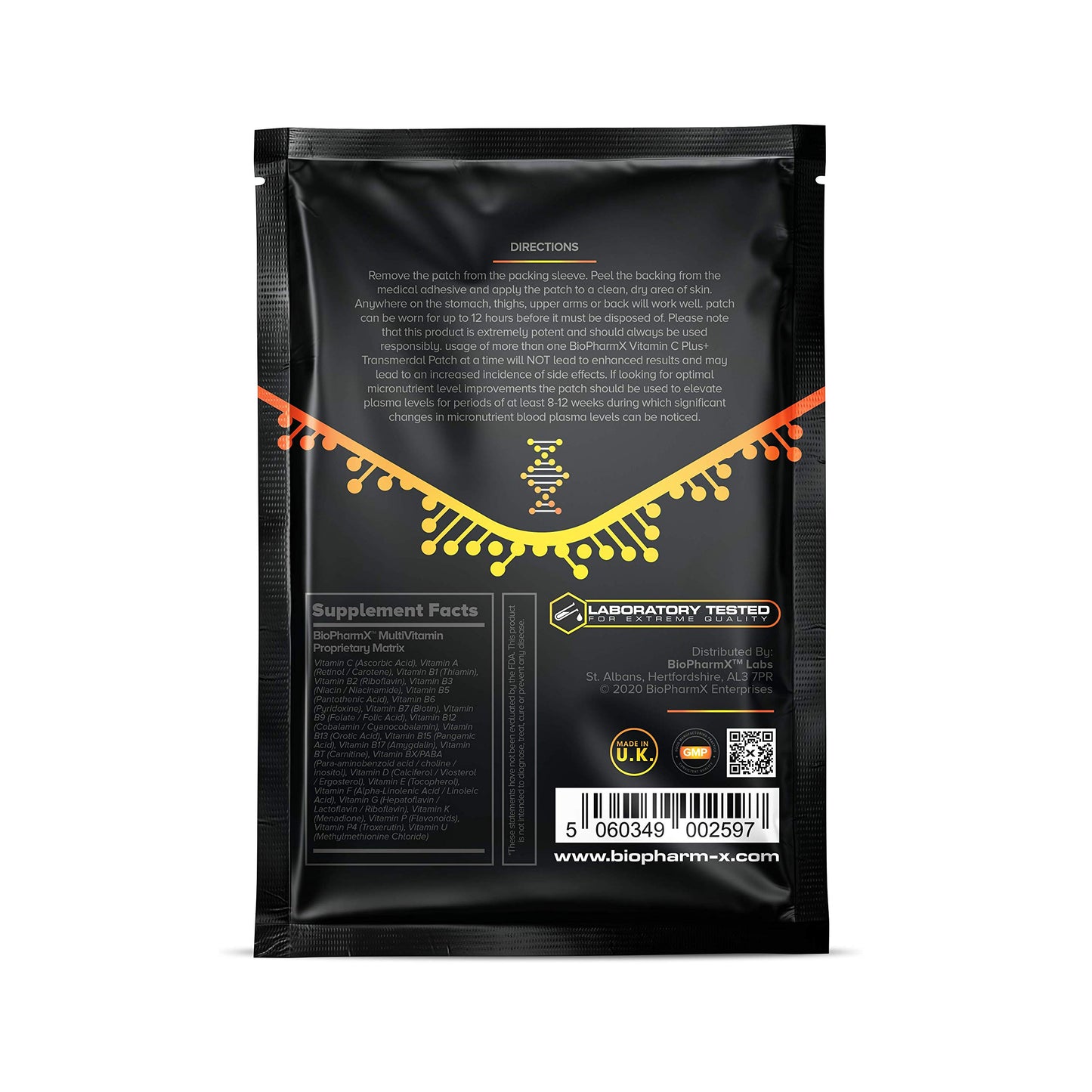 Biopharm-X Vitamin C 1000mg Patch Plus+ (30 Day Supply) Maximum Strength & Bioavailability - Significantly More Effective Than Vitamin C Tablets!