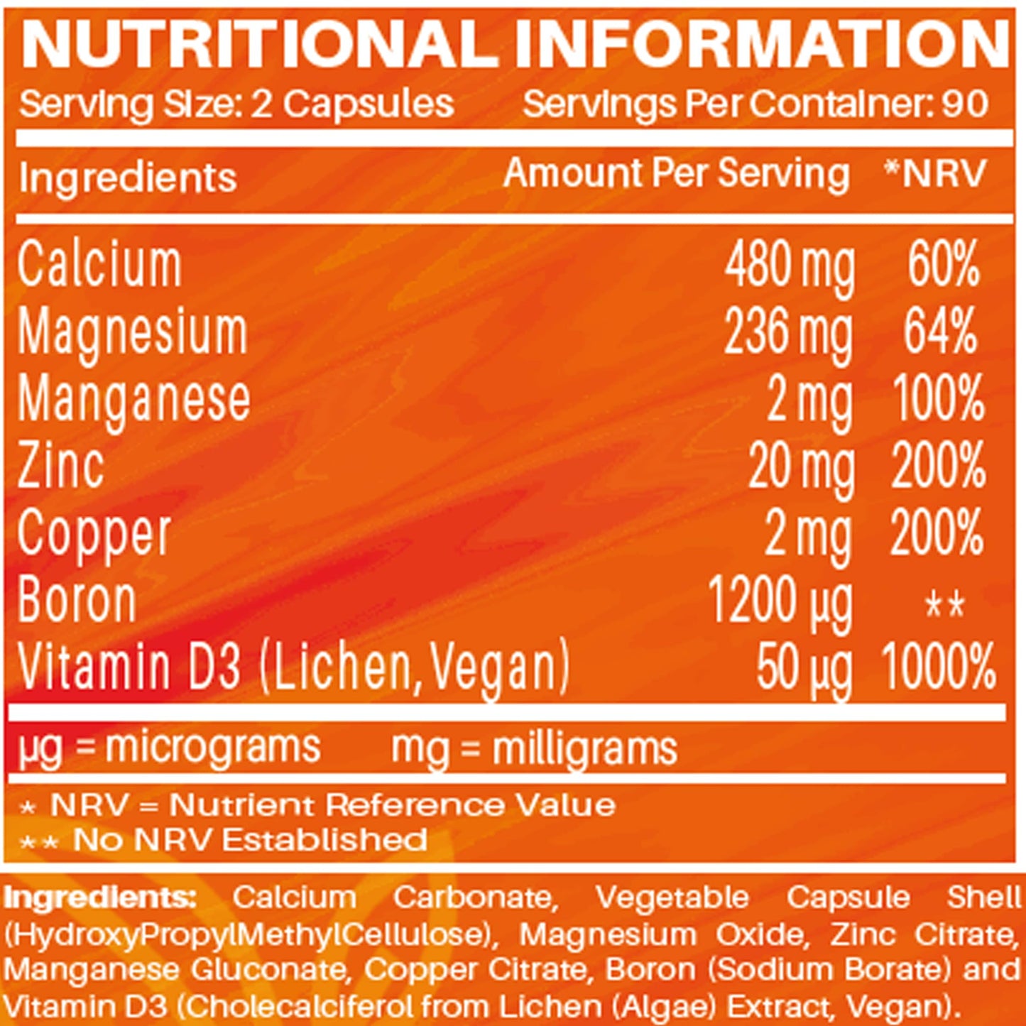 Vegan Vitamin D3 2000iu with Magnesium Calcium & Zinc Supplement, Advanced Immunity Support, Strong Bones & Teeth, Muscle Recovery, Sleep Better,180 Vegan Capsules, 3 Months Supply, UK Nutrabytes