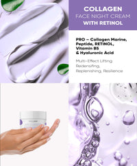 PERFECT LOOK LONDON Perfect Look London Collagen Specialist, Night Face Cream with Collagen Marine, Peptide, Retinol, Hyaluronic Acid and Vitamin B5, Firm and Tone, Anti Wrinkle Cream 50ml