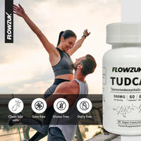 FLOWZUK TUDCA High Strength 60 Capsules - Tauroursodeoxycholic Acid, Liver Support Supplement, Enhances Proper Bile Production, Boosts Digestion and Immune System Support Flowzuk