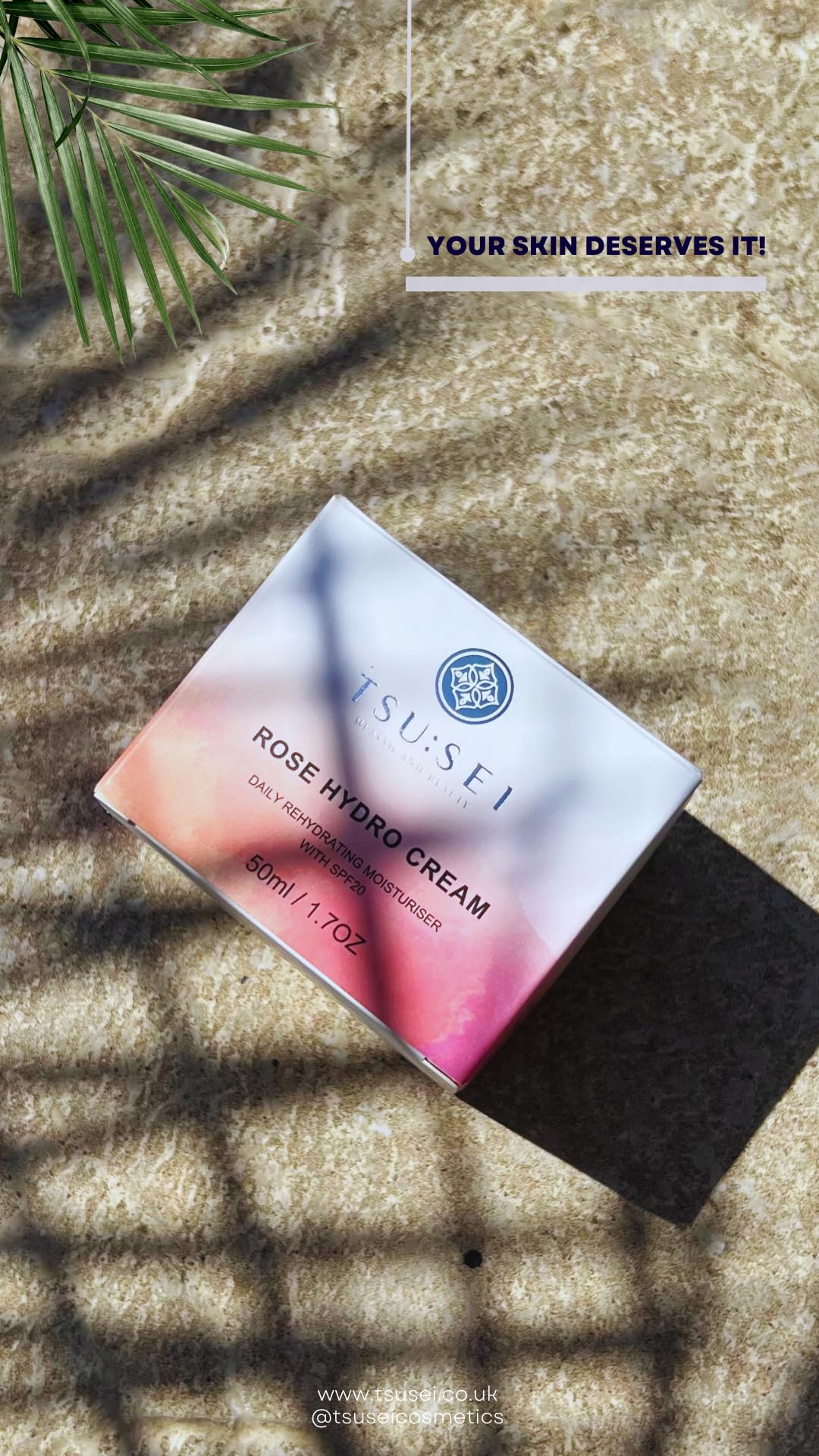 TSU:SEI Health and Beauty Rose Hydro Cream for Face by TSU:SEI - Organic Moisturiser for Women with SPF20, Vitamin E and Hyaluronic Acid. Natural Daily Facial Cream. Cruelty Free Skincare. 50ml.