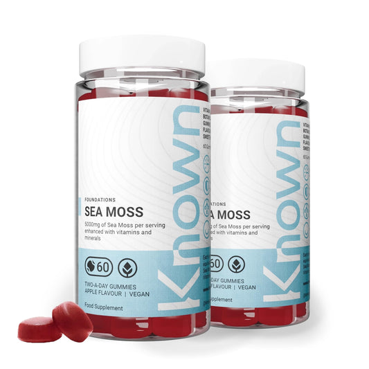Known Tasty Sea Moss Gummies - 5000mg Sea Moss, Vitamin C, Iodine - Supports Immunity - Natural Apple Flavour - 60 Vegan Gummies, 2 Months Supply