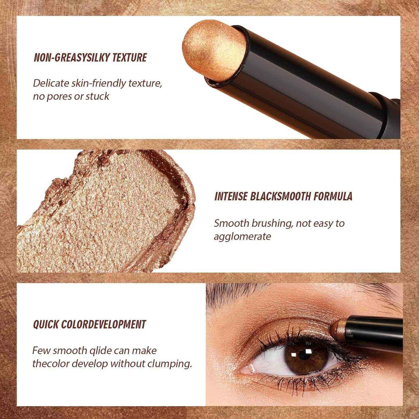 Bisienya Eyeshadow Stick 8PCS,Cream Eyeshadow Shimmer Stick,Eye Shadow Pencil Crayon, Eye Shadow Stick Set, Waterproof Pearly Sparkle Glitter Cream Stick Pen Eye Liner Makeup for Women