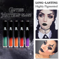 GEEWHILE Lipsticks for Women Long Lasting, Black Liquid Lipstick, Waterproof Matte Liquid Lipstick, Lightweight Moisturised Lip Gloss, Highly Pigmented Black Lipstick for Halloween Cosplay