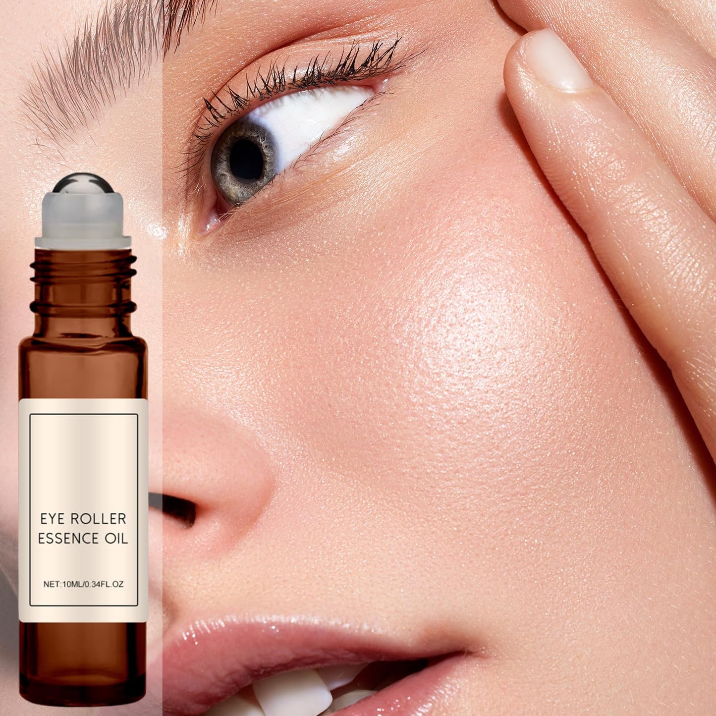 Liameph Castor Oil and Frankincense Roller Ball, Castor Oil Eye Roller Time Eraser Eye Care Products for Under Eye Area Lifts Firming(1pc, 10ml)