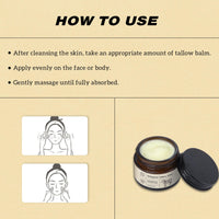 Beef Tallow for Skin | Whipped Tallow Balm | Organic Whipped Tallow with Sodium Hyaluronate & Calendula Extract | Tallow Face Moisturizer | Nourishing Face and Body Cream - Deep Hydration
