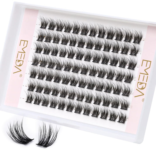 3D Fluffy Lash Clusters 14mm EMEDA Individual Wispy Cluster Eyelash Extensions 14mm DIY Cluster Lashes 3D Effect Eyelash Clusters (3D-EME333-14mm)