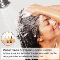 SingHao Polar Hair Dye Shampoo,Hair Color Sha/mpoo 3 in 1,Polar Ha/ir Care,H/air Colour Sham/poo for Women Grey Ha/ir Coverage,Home Ha/ir Dy/e Pu/re Plant Extract,Hai/r Care Instant Dye Shampoo(Black)
