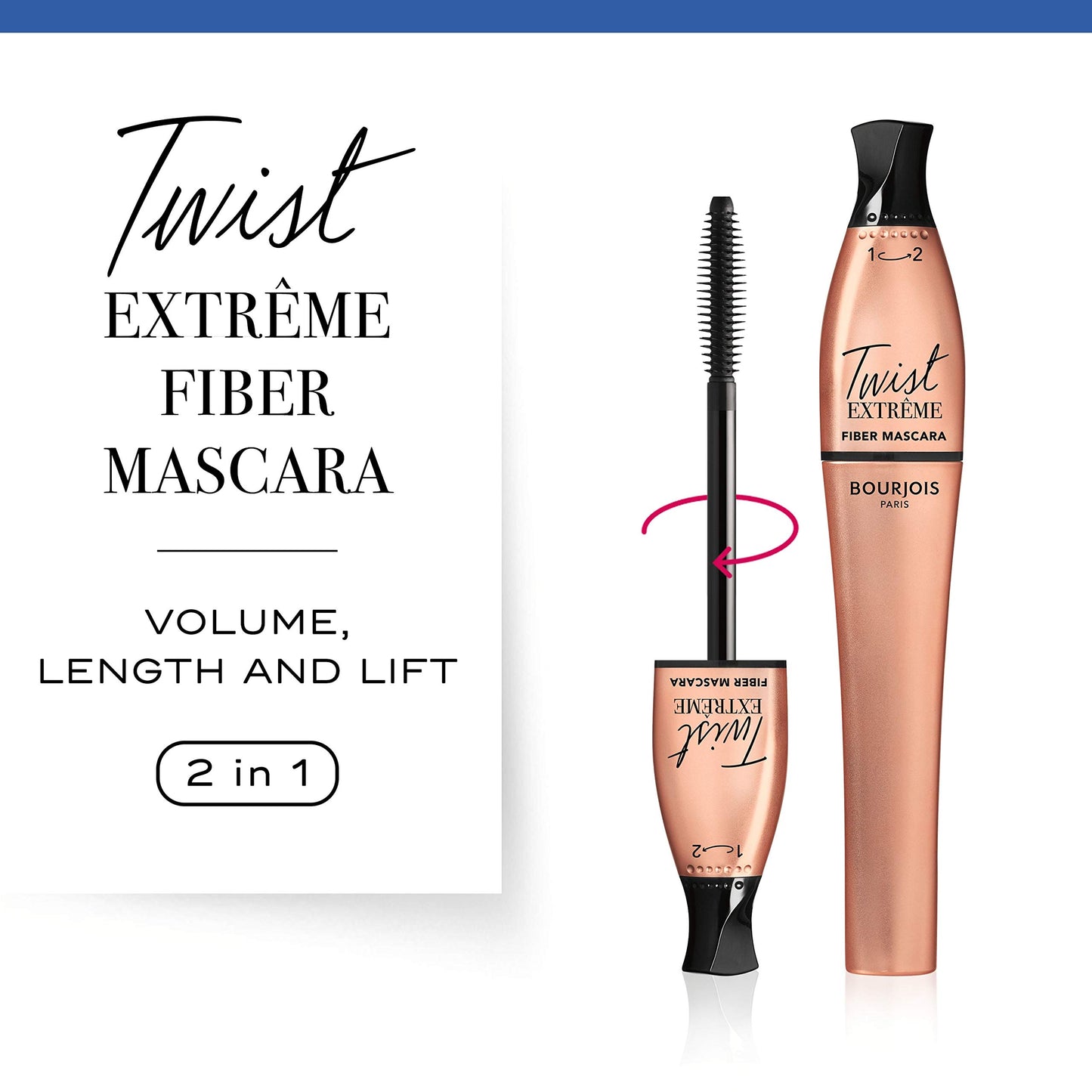 Bourjois Paris Mascara Twist Up Extreme Fiber Mascara - 8 ml|24 Black,73993,8ml