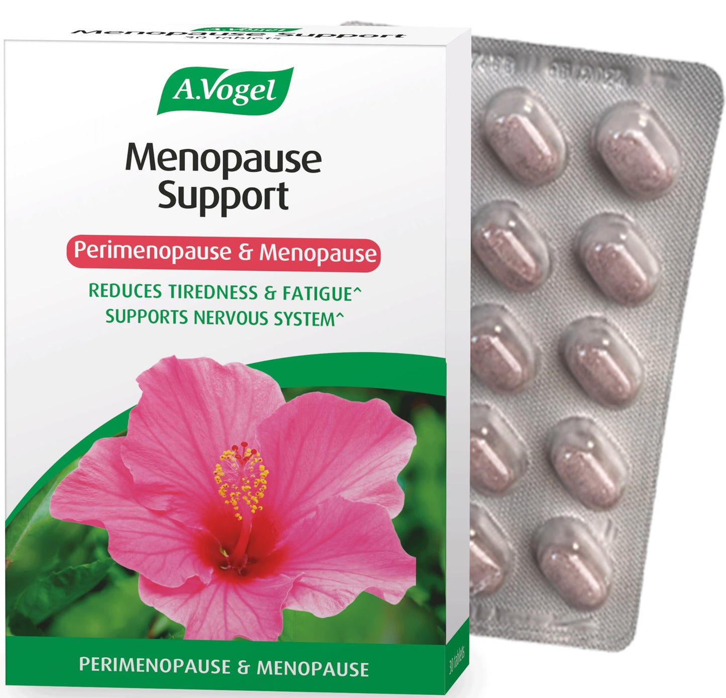 A.Vogel Menopause Support | for Perimenopause, Menopause & Postmenopause Symptoms | Menopause Supplement with Soy Isoflavones, Magnesium & Hibiscus | 30 Tablets