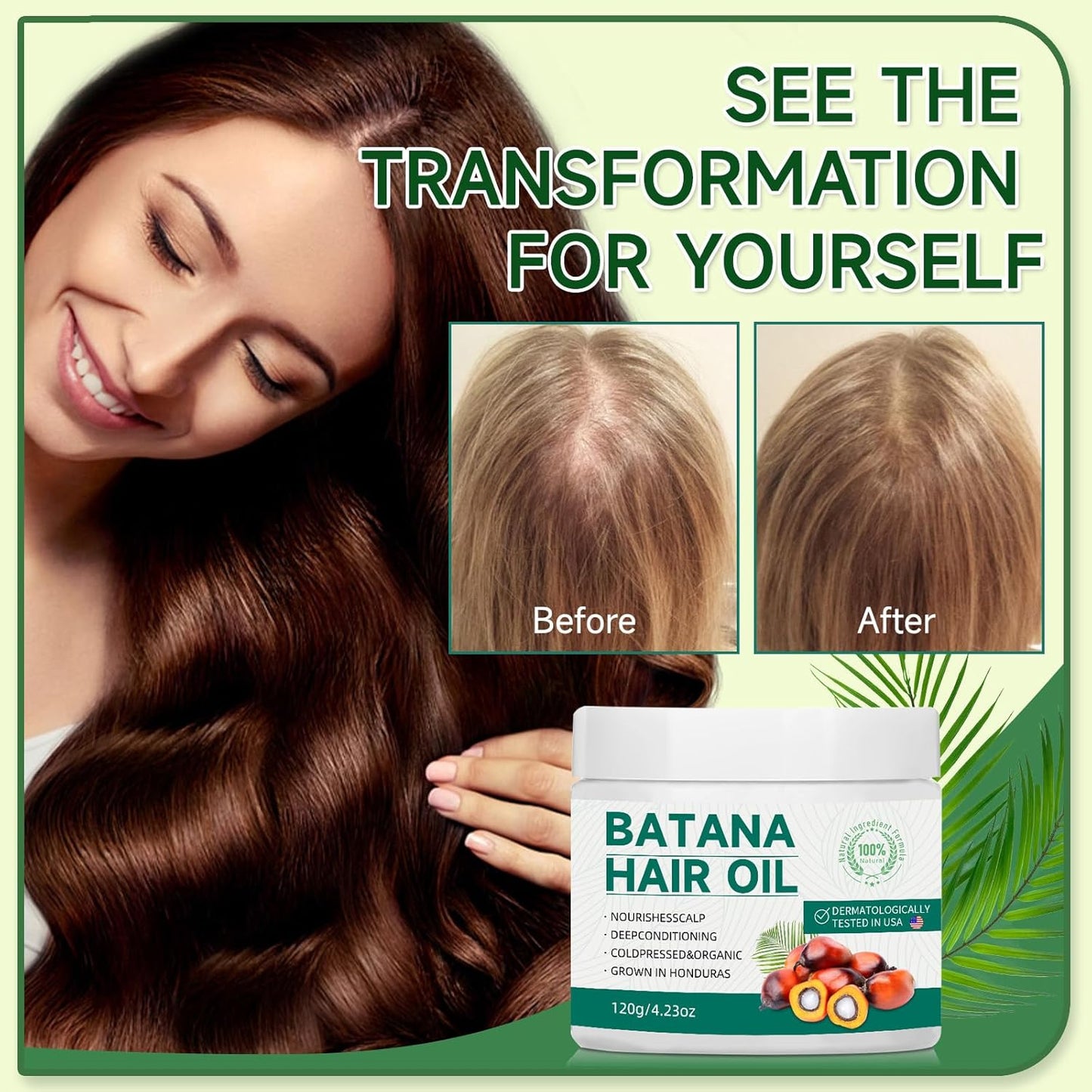 Raw Batana Oil for Hair Growth: 100% Pure Natural, organic - Prevent Hair Loss - Enhances hair shine and Thickness in Men & Women