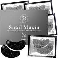 BLOOMORA Under Eye Gel Patches - Snail Mucin Under Eye Patches for Puffy Eyes & Dark Circles - Hyaluronic Acid + Collagen Gel Pads for Reducing Appearance of Puffiness & Hydration - 30 Pairs