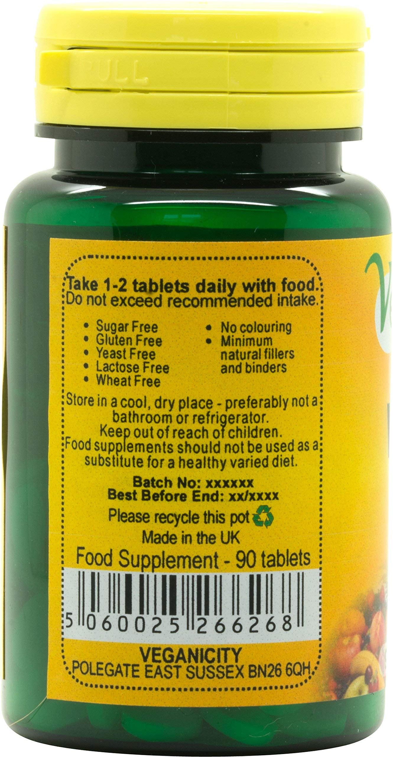 Veganicity Vitamin D3 400iu (10µg) : Vitamin D General Health & Joint Supplement: 90 Vegan Tablets, in a Planet-Friendly 99% Recycled Pot