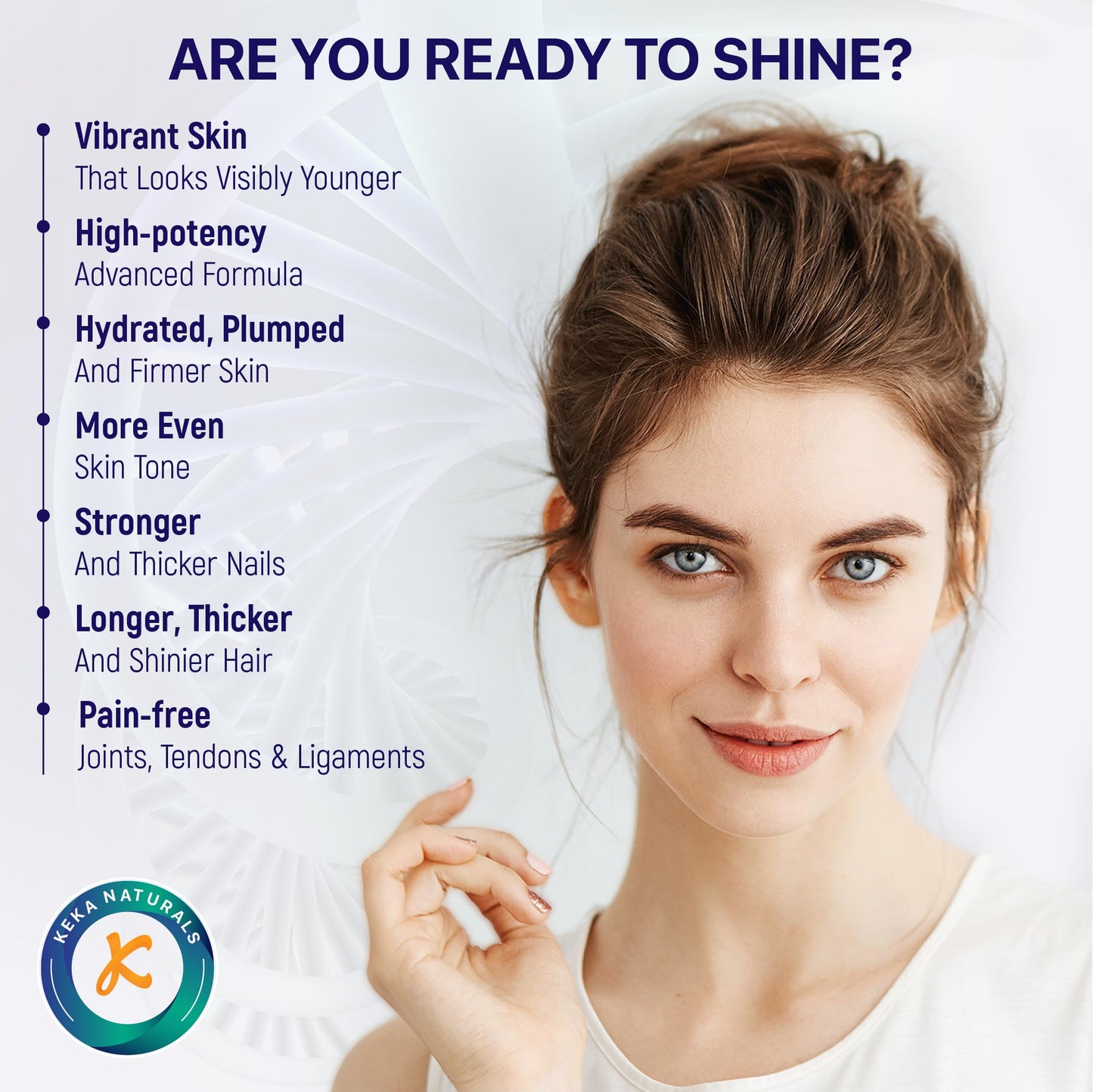 Hydrolysed Marine Collagen Peptides 2300mg - Enhanced with Hyaluronic Acid & Vitamin C - High Strength Collagen Supplements for Women and Men - 120 Capsules