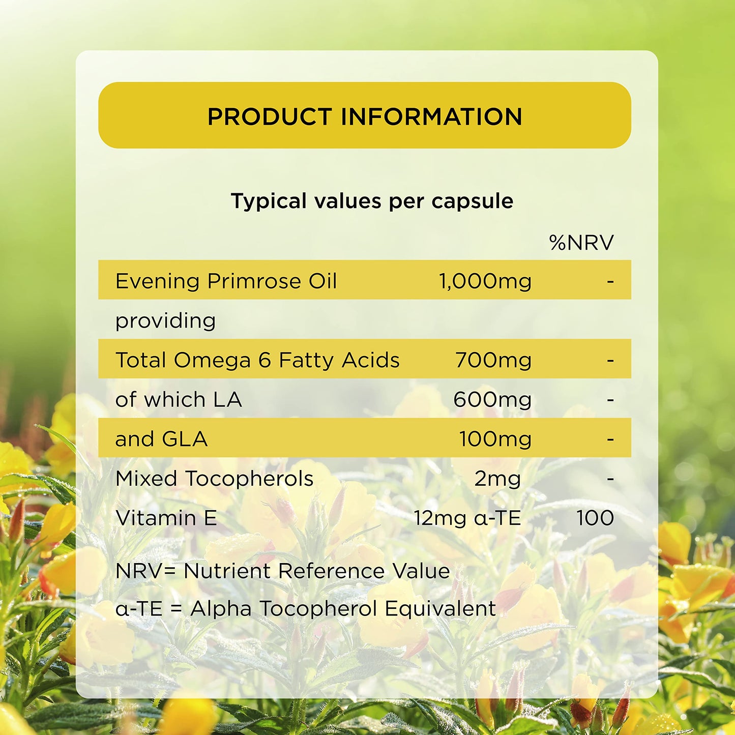 Healthspan Evening Primrose Oil 1,000mg (180 Capsules) | Maximum Strength | Supports Women's Health & Maintains Hormonal Balance | Rich Source of Omega 6 Fatty Acids | Vitamin E | Vegan