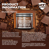 Protein Mocha | High Protein, Barista Grade Mocha, Grass-fed Bovine Collagen | 240g Tub with Scoop | Branded TrueStart with Hydrolysed Collagen | 6 Grams of Protein per Cup - Made by WOD Powders