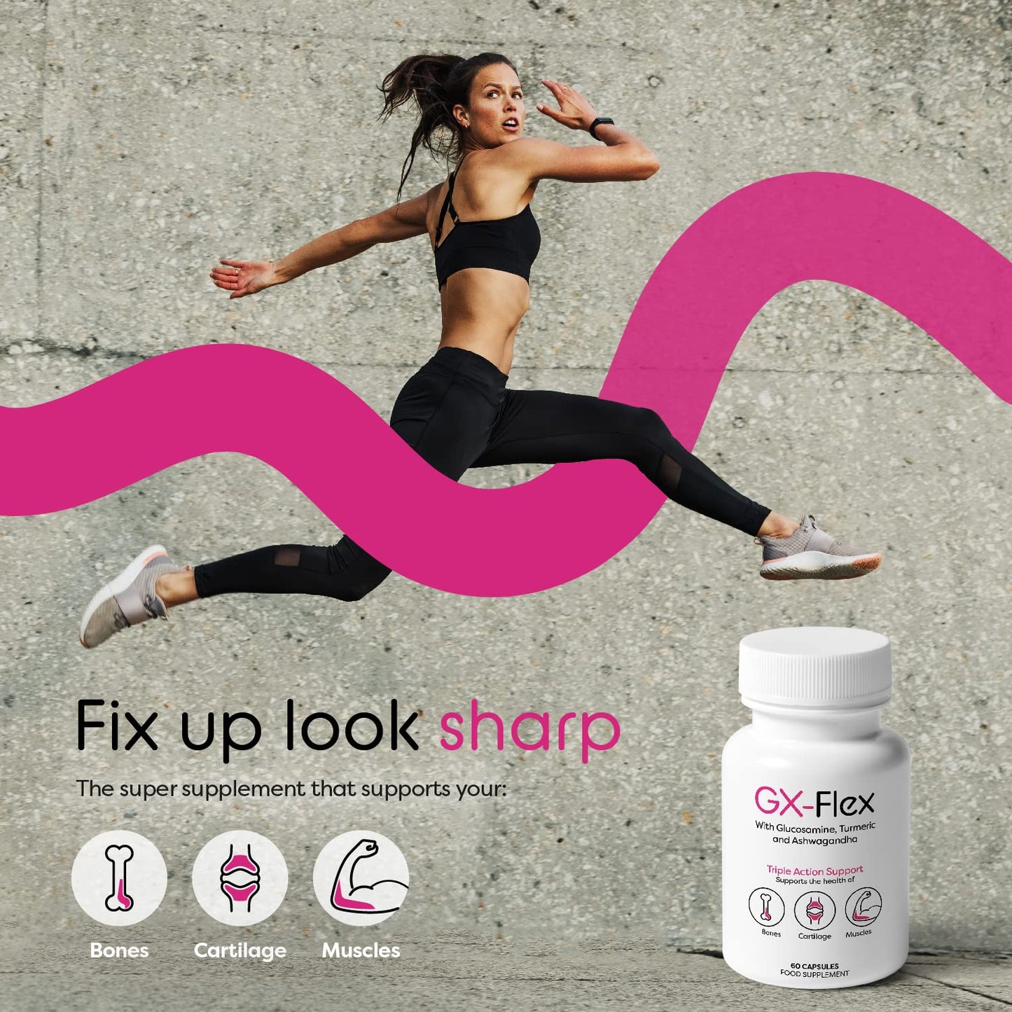 TRIX ES Joint Care Supplement| 12 Proven Natural and Powerful Ingredients for Knee and Joints| Glucosamine, Turmeric, Ashwagandha | Optimal Strength Formula with Black Pepper, Ginger and Essential Vitamins