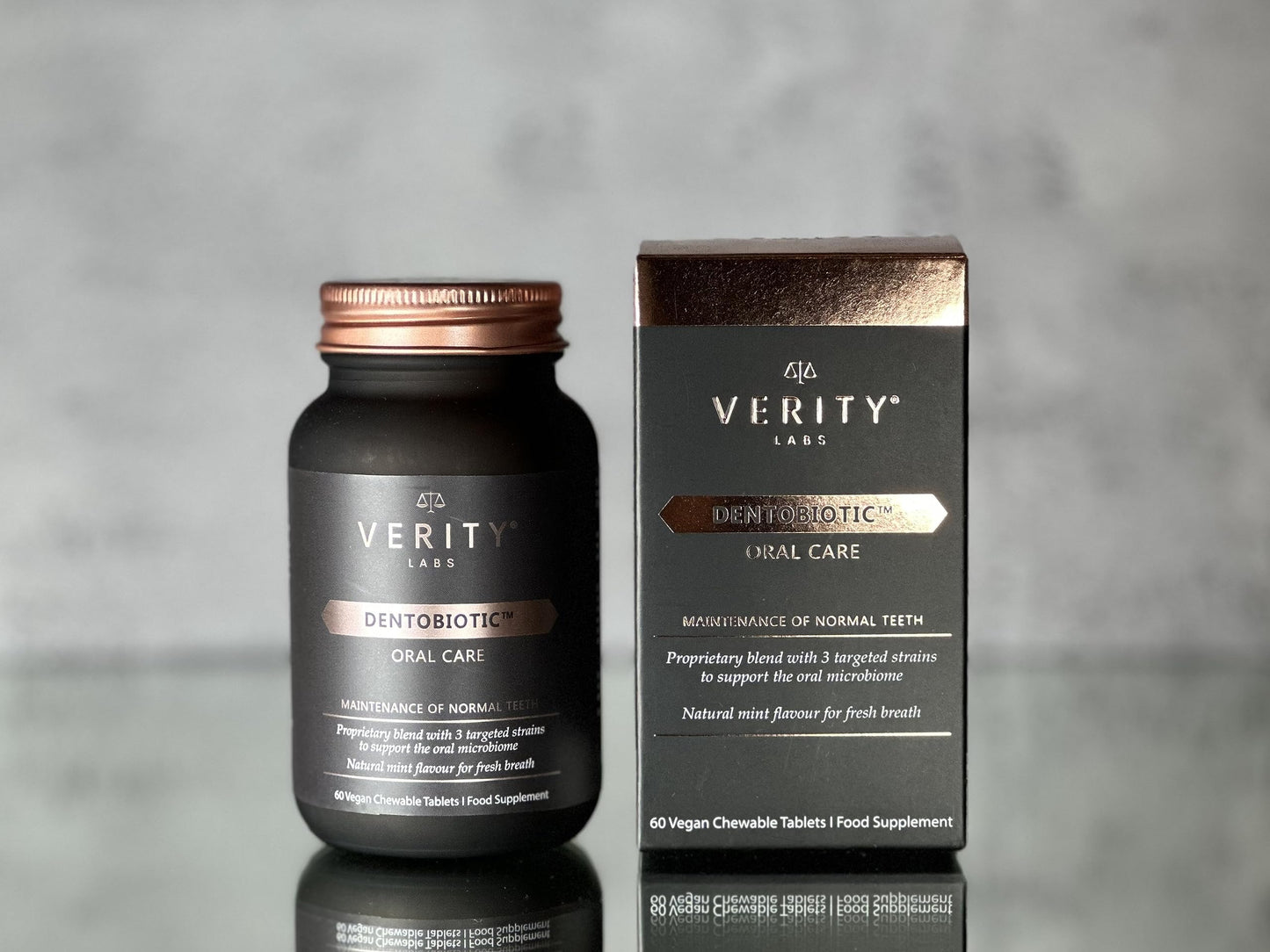 Verity Labs DENTOBIOTIC Dental Probiotics | Oral Probiotics for Adults and Children Over 5 | Gum Health | Vitamin D3, Zinc and L-Lysine | Vegan | 60 Chewable Tablets/Lozenges | Oral Hygiene