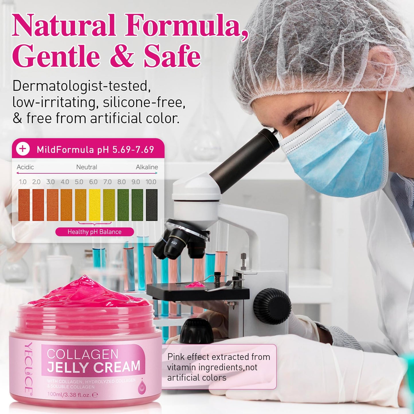 Collagen Jelly Cream, Face Collagen Cream with Niacinamide and Hydrolyzed Collagen, Boost Skin Elasticity Hydration, Reduce Fine Lines and Dullness, All Skin Types Korean Skin Care 100ml