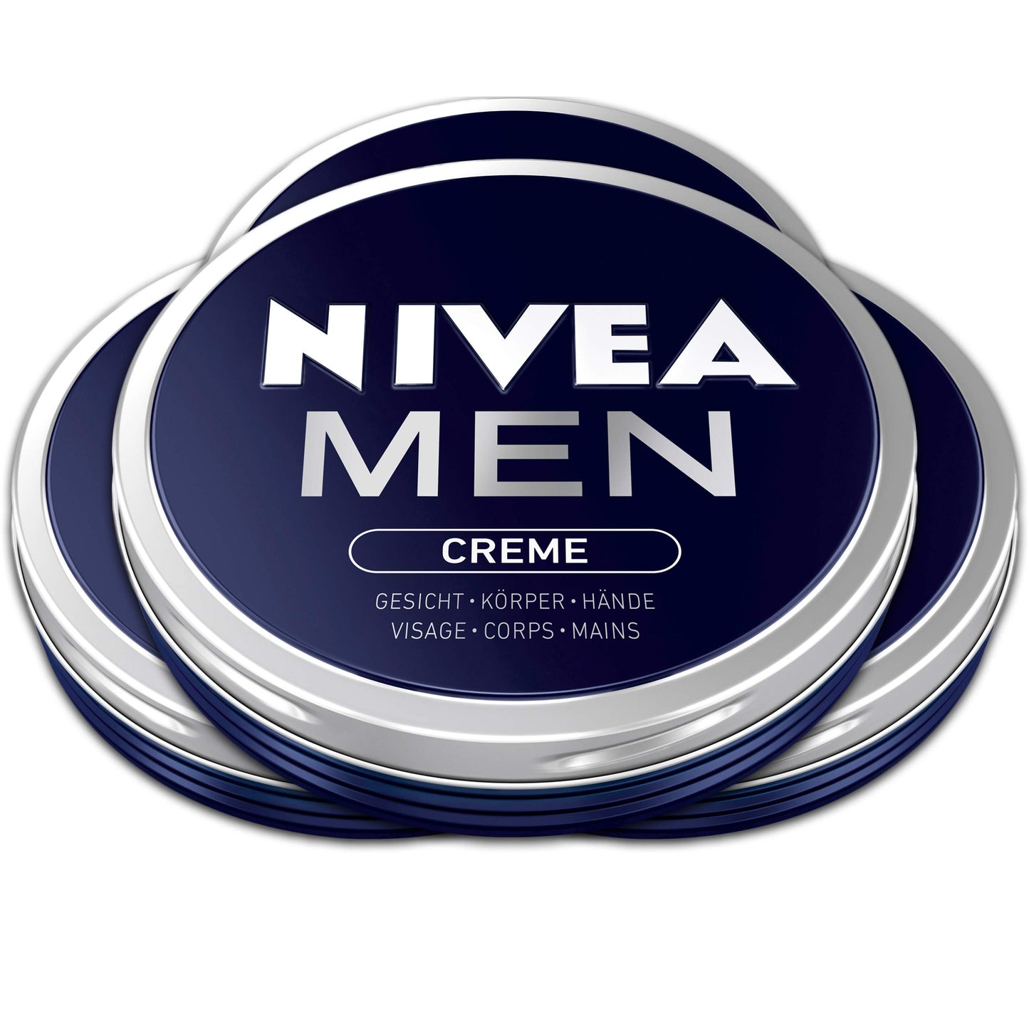 Nivea Men Creme Pack of 4 (4 x 75 ml), Intensive Everyday Face, Body and Hand Cream with Vitamin E, A Moisturising Cream for The Whole Body