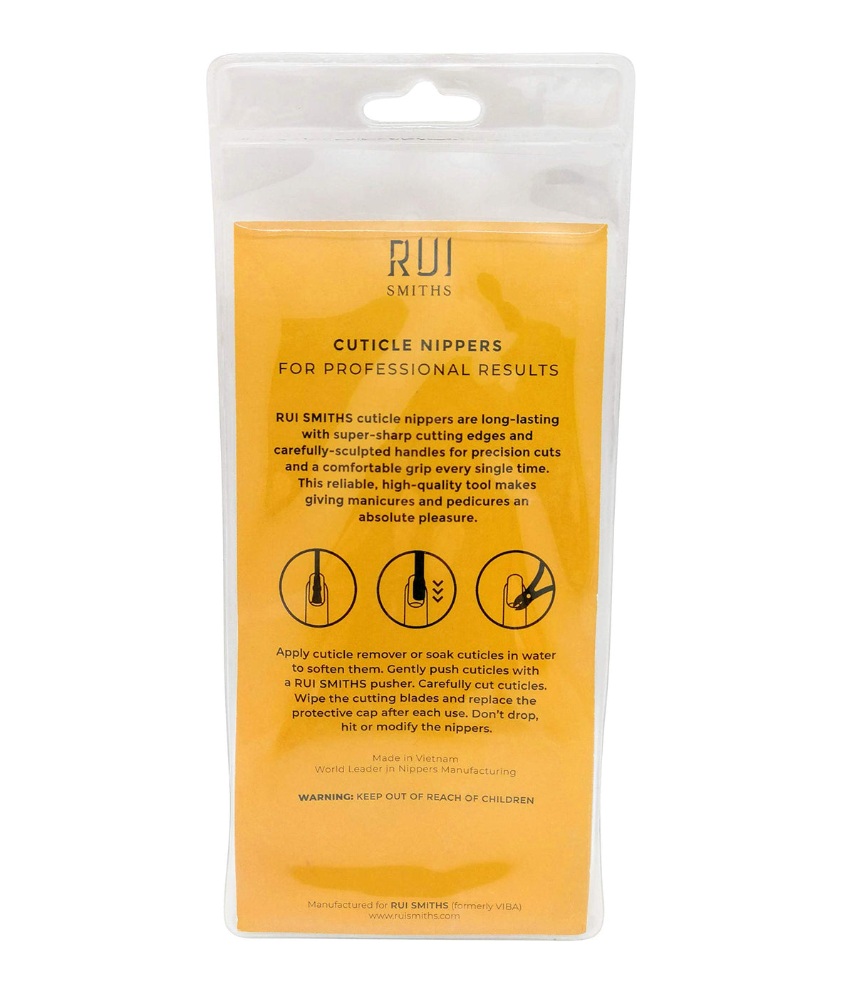 Rui Smiths Professional Cuticle Nippers | Precision Surgical-Grade Stainless Steel Cuticle Trimmer, French Handle, Double Spring, 5mm Jaw (Half Jaw)